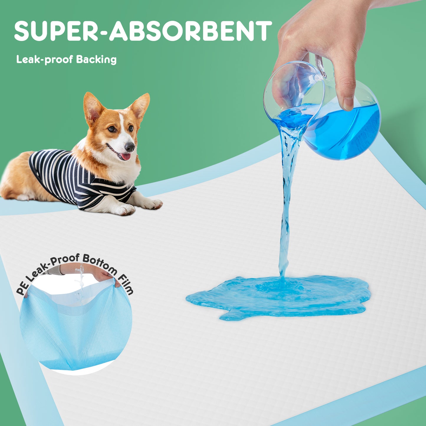 Puppy Pads, Leak-Proof Quick-Drying Disposable Dog , Absorbent Dog Pee Pads