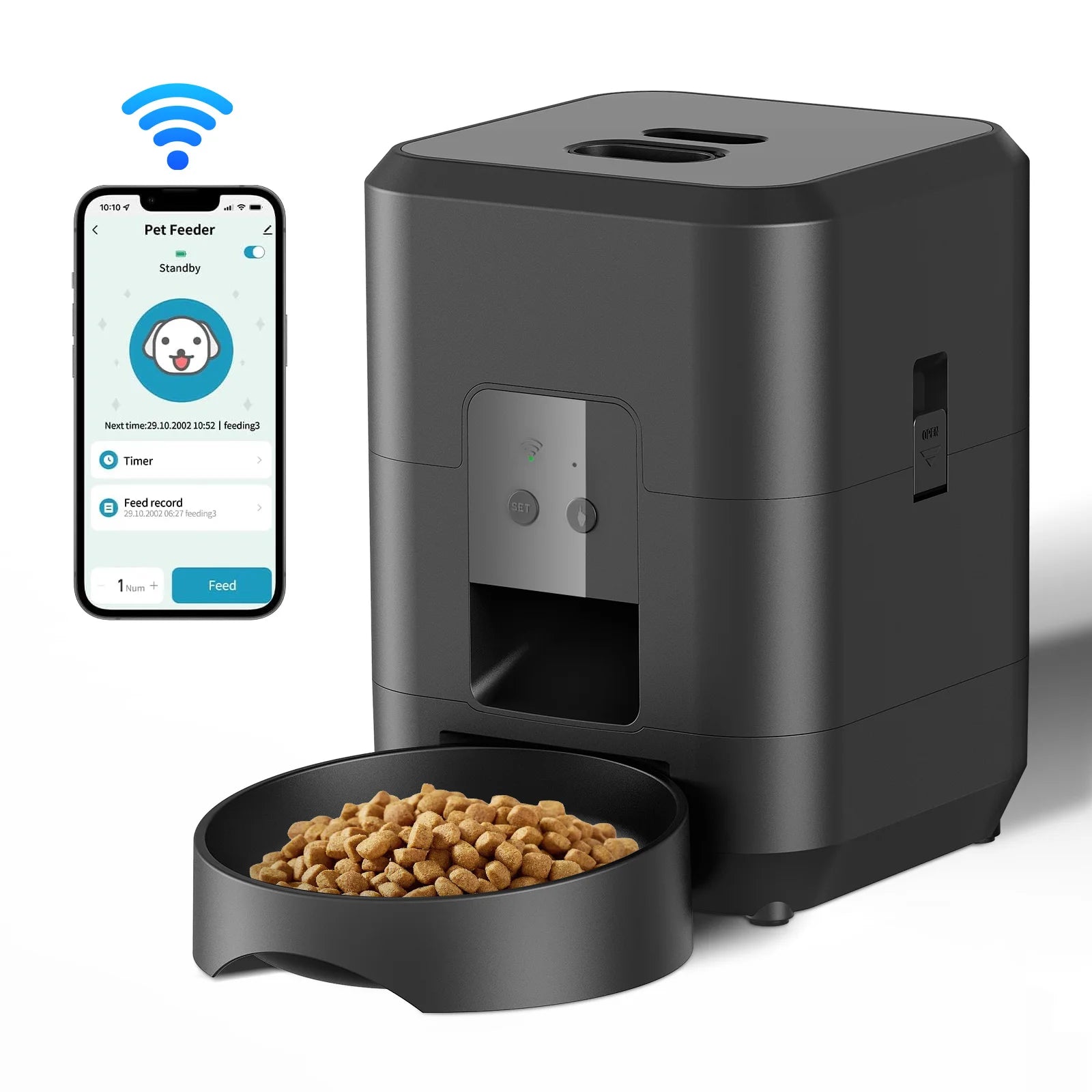 Smart WiFi Automatic Cat Feeder – Timed Food Dispenser for Healthy, Stress-Free Feeding