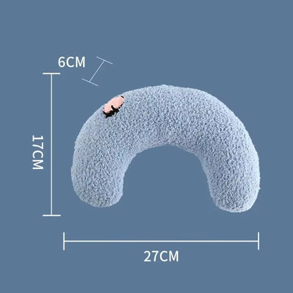Pet Pillow for Cats and Dogs Soft Plush Thick Filling Cervical Support Hypoallergenic Washable Cover Deep Sleep U-Shaped Cat And