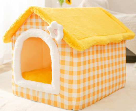 Foldable Pet House & Bed – Warm Winter Cave for Dogs and Cats, Soft Removable Nest for Cozy Sleep