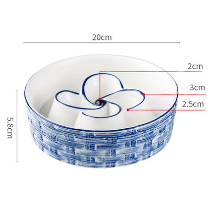 Ceramic Slow Feeder Dog Bowl Slow Feeder Dog Bowl for Medium Large Anti-Choking Slow Eating Dog Bowl Non Slip Dog Bowl Slow Feeder