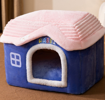 Foldable Pet House & Bed – Warm Winter Cave for Dogs and Cats, Soft Removable Nest for Cozy Sleep