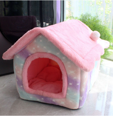 Foldable Pet House & Bed – Warm Winter Cave for Dogs and Cats, Soft Removable Nest for Cozy Sleep