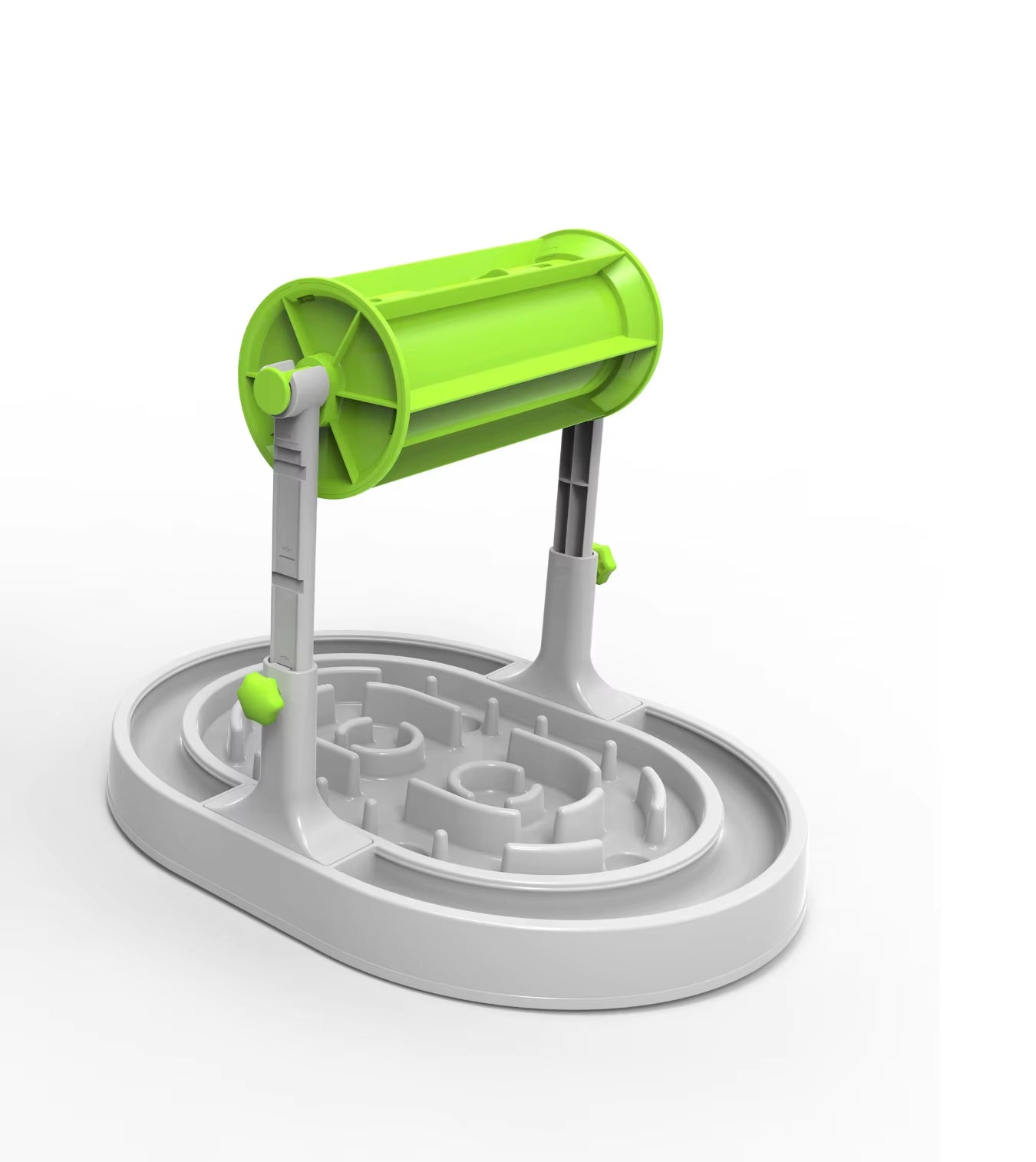 Adjustable Height Pet Feeder Rolling Slow Feeder Anti-Choking Interactive Intelligence Enhancer for Cats and Dogs Food Dispenser