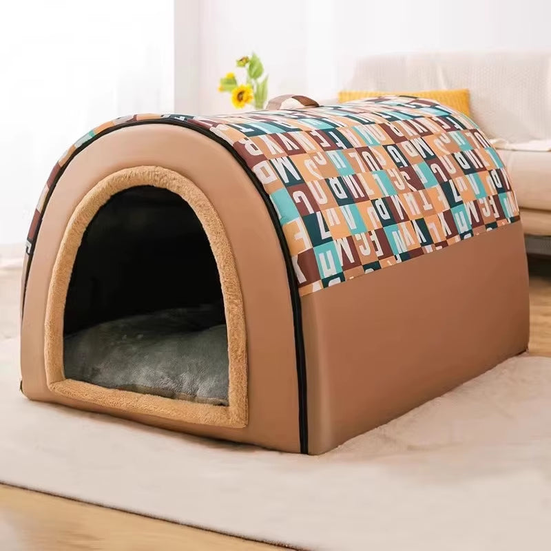 2024 New Dog Kennel Winter Warm Large Dog Oversized Dog House House Closed Winter Removable Golden Pet Four Seasons Use