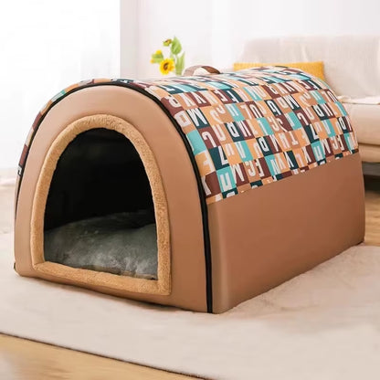 2024 New Dog Kennel Winter Warm Large Dog Oversized Dog House House Closed Winter Removable Golden Pet Four Seasons Use