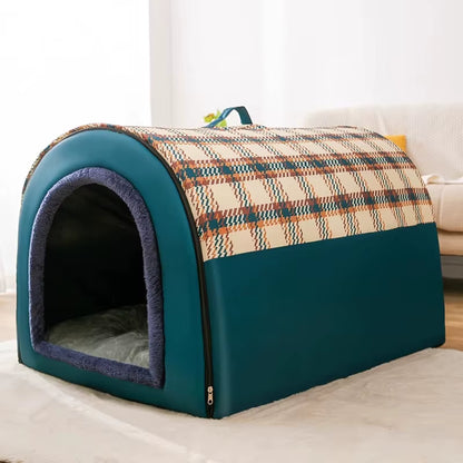 2024 New Dog Kennel Winter Warm Large Dog Oversized Dog House House Closed Winter Removable Golden Pet Four Seasons Use