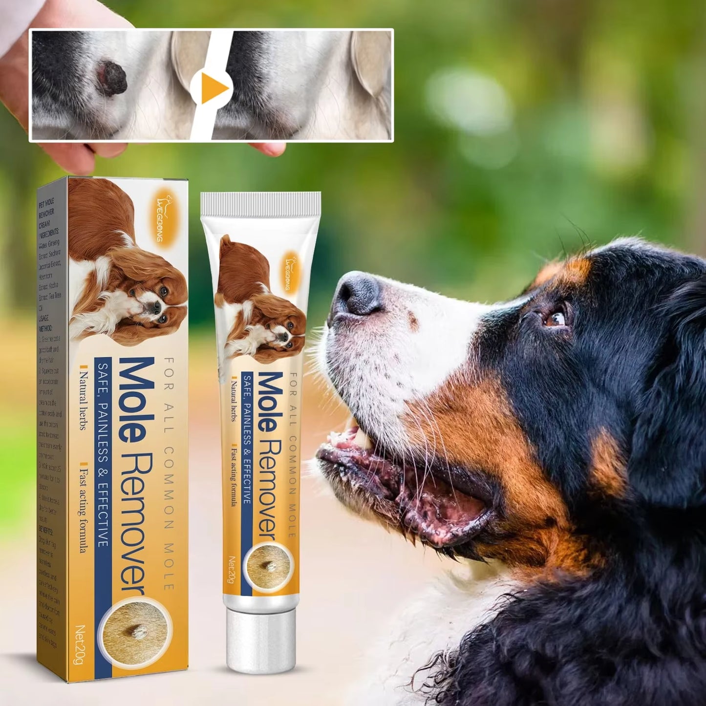 Dog Wart Remover Cream anti Moles Painless Stain Spot Papillomas Removal Wipe off Tags Non-Irritating Cat Pet Skin Tag Treatment