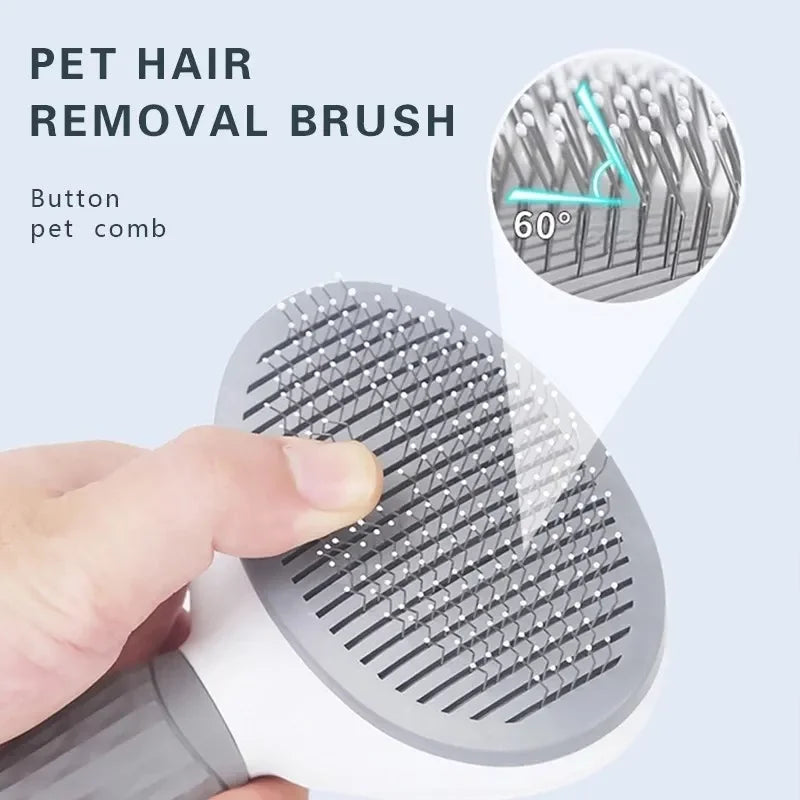 Self-Cleaning Pet Grooming Brush – Gentle Hair Remover for Healthy Coats in Dogs & Cats