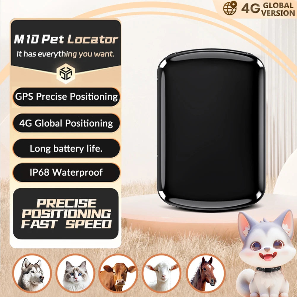 Pet GPS Tracker with Adjustable Collar Smart Pet Locator Cat Tracker for Dogs and Cats