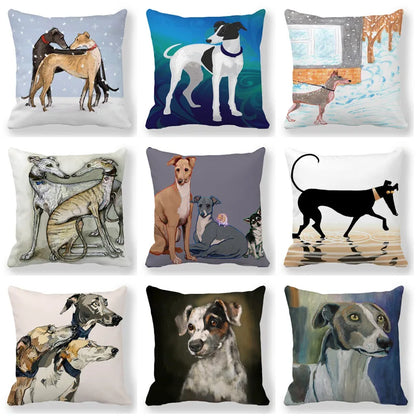 Creative Pet Dog Design Digital Printing Short Plush Pillow Covers Decorative for Car Sofa Office Cushion Cover Home Goods