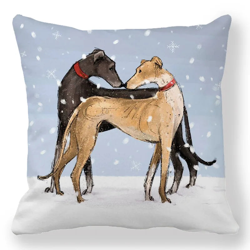 Creative Pet Dog Design Digital Printing Short Plush Pillow Covers Decorative for Car Sofa Office Cushion Cover Home Goods