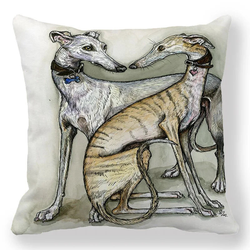 Creative Pet Dog Design Digital Printing Short Plush Pillow Covers Decorative for Car Sofa Office Cushion Cover Home Goods