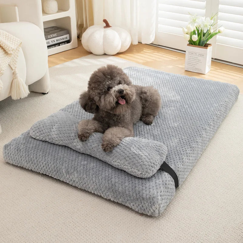 Winter Warm Calming Dog Bed – Ultra Soft Plush Haven for Deep, Cozy Sleep