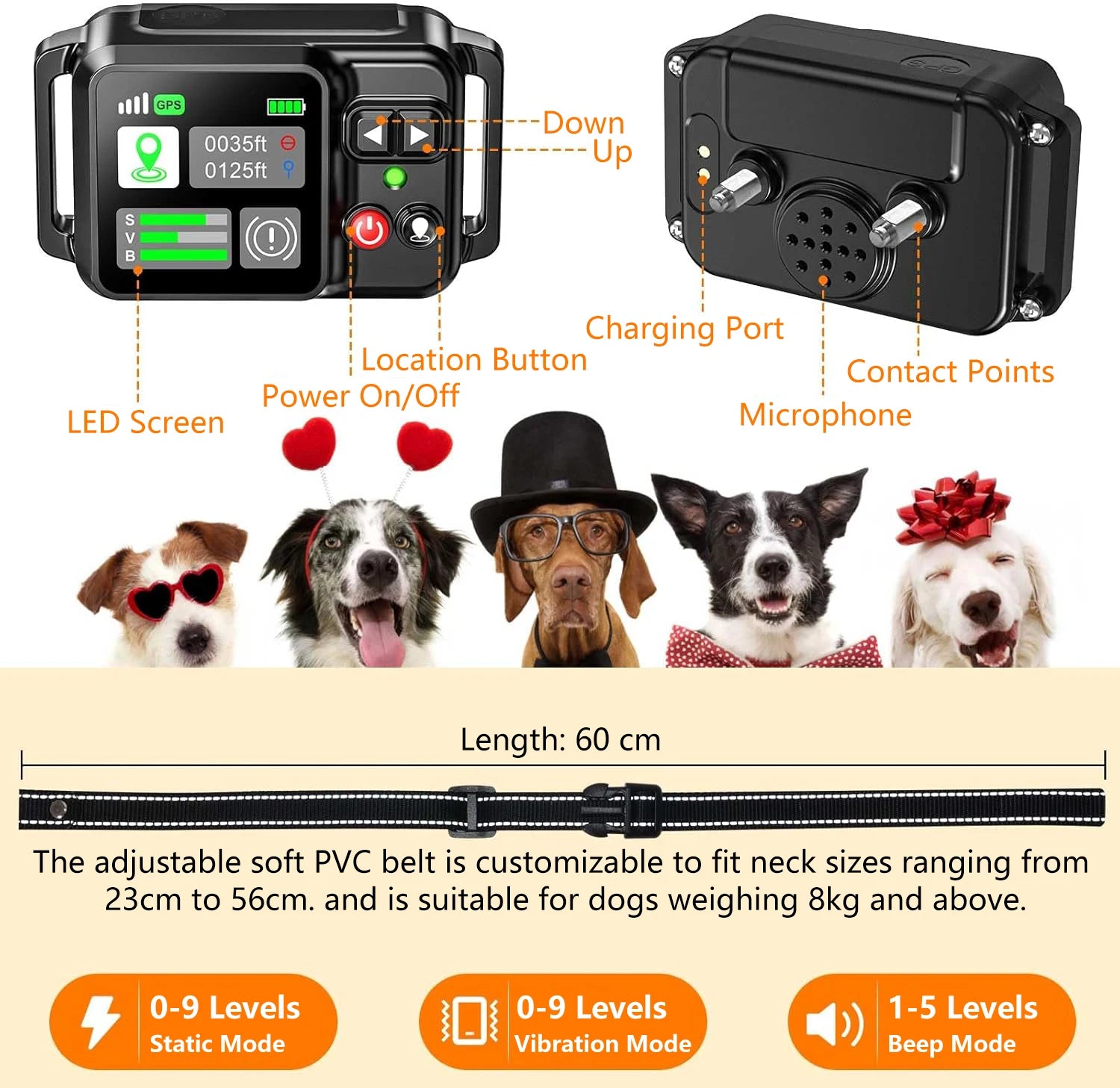 Smart GPS Wireless Dog Fence System – Safe & Portable Electric Pet Containment Collar 15 ~ 200