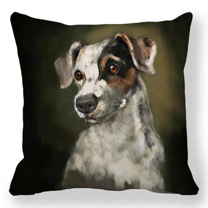 Creative Pet Dog Design Digital Printing Short Plush Pillow Covers Decorative for Car Sofa Office Cushion Cover Home Goods