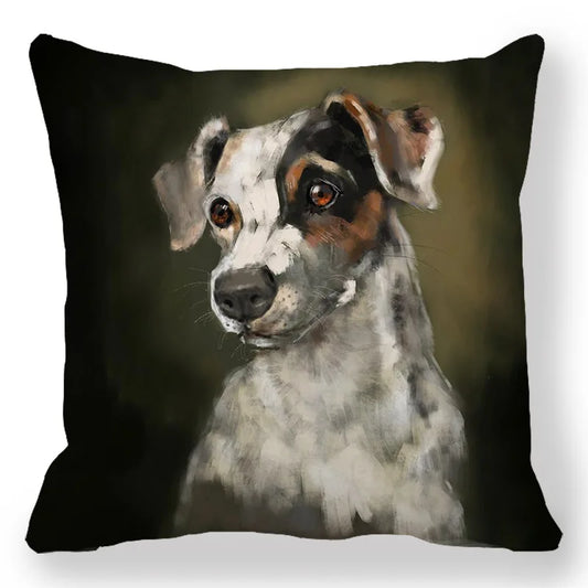Creative Pet Dog Design Digital Printing Short Plush Pillow Covers Decorative for Car Sofa Office Cushion Cover Home Goods