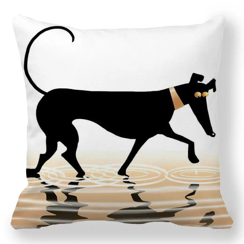 Creative Pet Dog Design Digital Printing Short Plush Pillow Covers Decorative for Car Sofa Office Cushion Cover Home Goods