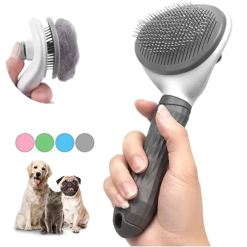 Self-Cleaning Pet Grooming Brush – Gentle Hair Remover for Healthy Coats in Dogs & Cats