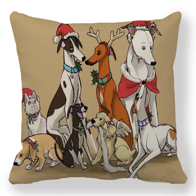 Creative Pet Dog Design Digital Printing Short Plush Pillow Covers Decorative for Car Sofa Office Cushion Cover Home Goods