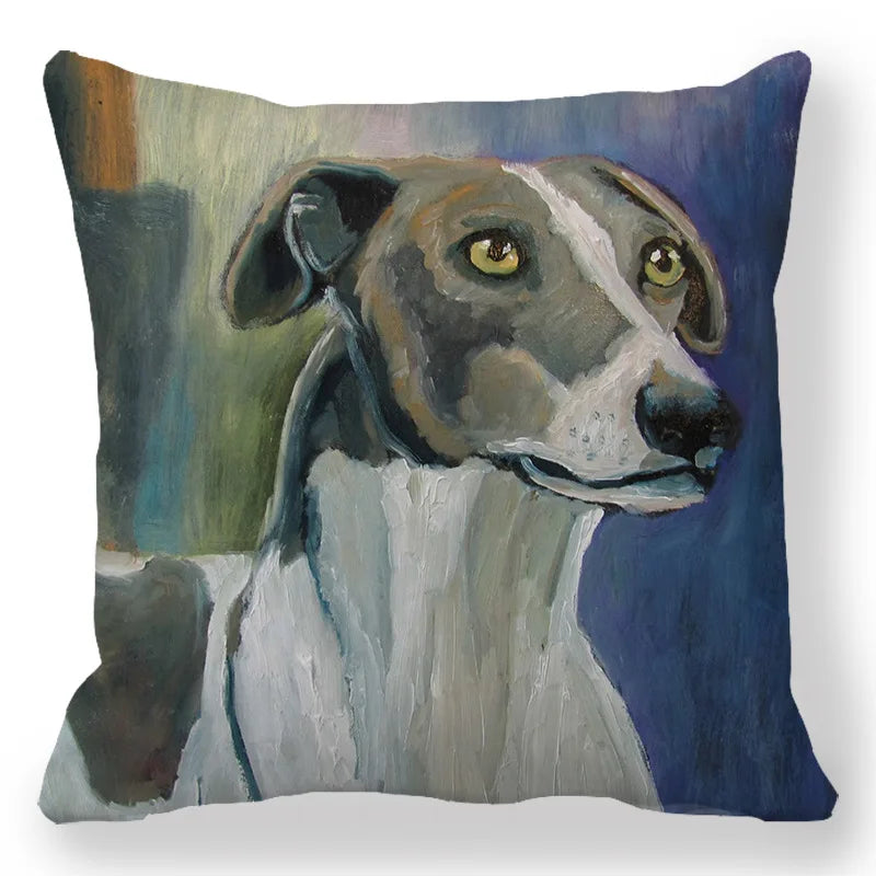 Creative Pet Dog Design Digital Printing Short Plush Pillow Covers Decorative for Car Sofa Office Cushion Cover Home Goods