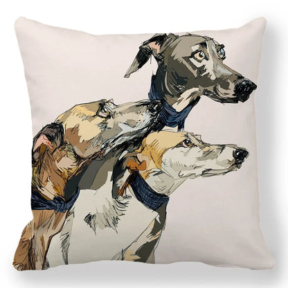 Creative Pet Dog Design Digital Printing Short Plush Pillow Covers Decorative for Car Sofa Office Cushion Cover Home Goods
