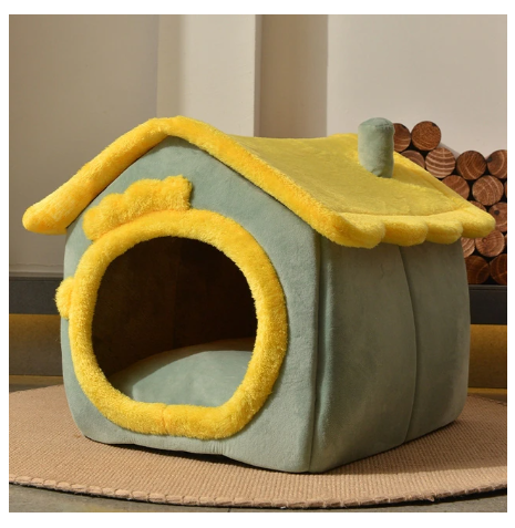 Foldable Pet House & Bed – Warm Winter Cave for Dogs and Cats, Soft Removable Nest for Cozy Sleep