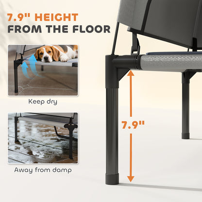 Elevated Dog Bed with Removable Canopy, Portable outside Raised Pet Cot with Cooling Pad, Storage Bag, 36 X 29.5 X 35