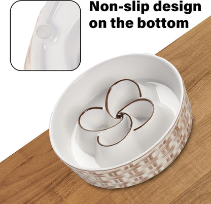 Ceramic Slow Feeder Dog Bowl Slow Feeder Dog Bowl for Medium Large Anti-Choking Slow Eating Dog Bowl Non Slip Dog Bowl Slow Feeder