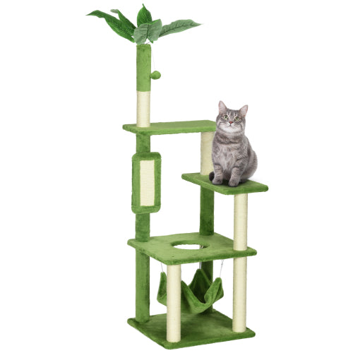 Multi-Level Design: Multiple platforms, a cozy hammock, and resting spots to satisfy your cat’s love for climbing and lounging.