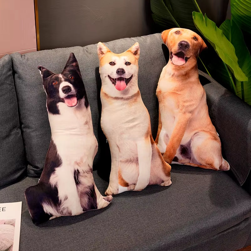 3D Simulation Dog Plush Toys Stuffed Pillow Lifelike Shiba Inu Corgi Bulldog Sofa Bedroom Cushion Home Decor Boys Birthday Gifts