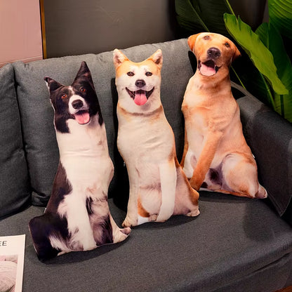 3D Simulation Dog Plush Toys Stuffed Pillow Lifelike Shiba Inu Corgi Bulldog Sofa Bedroom Cushion Home Decor Boys Birthday Gifts