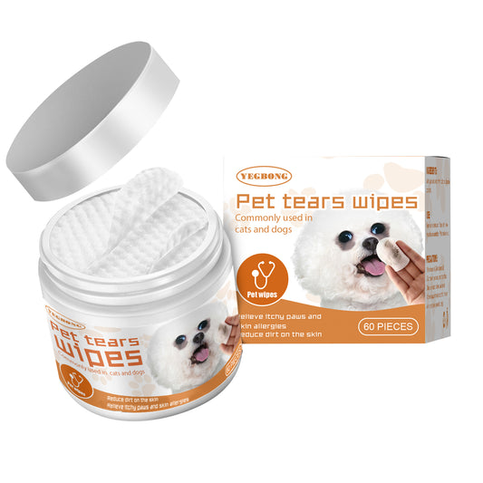 Yegbong Pet Wet Wipes Cleaning Dogs and Cats Tear Stain Removal Eye Cleaning Eye Wipes Eye Dirt Removal Cotton Pads